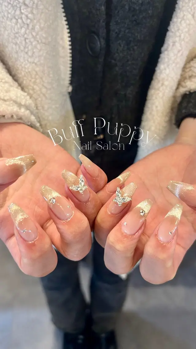 【💫Sculpture】【🤍オフなし】 buff puppy simple / 長さだし10本デザインネイル🎀の写真