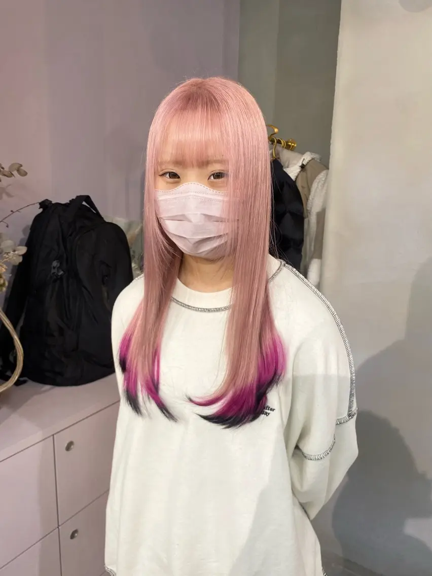 ロング カラー ヘアカラー 前橋 姫奈のヘアスタイル