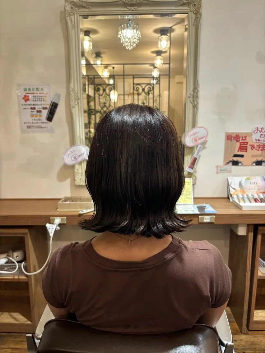 ミディアム カラー ベージュカラー さかむら ななみのヘアスタイル