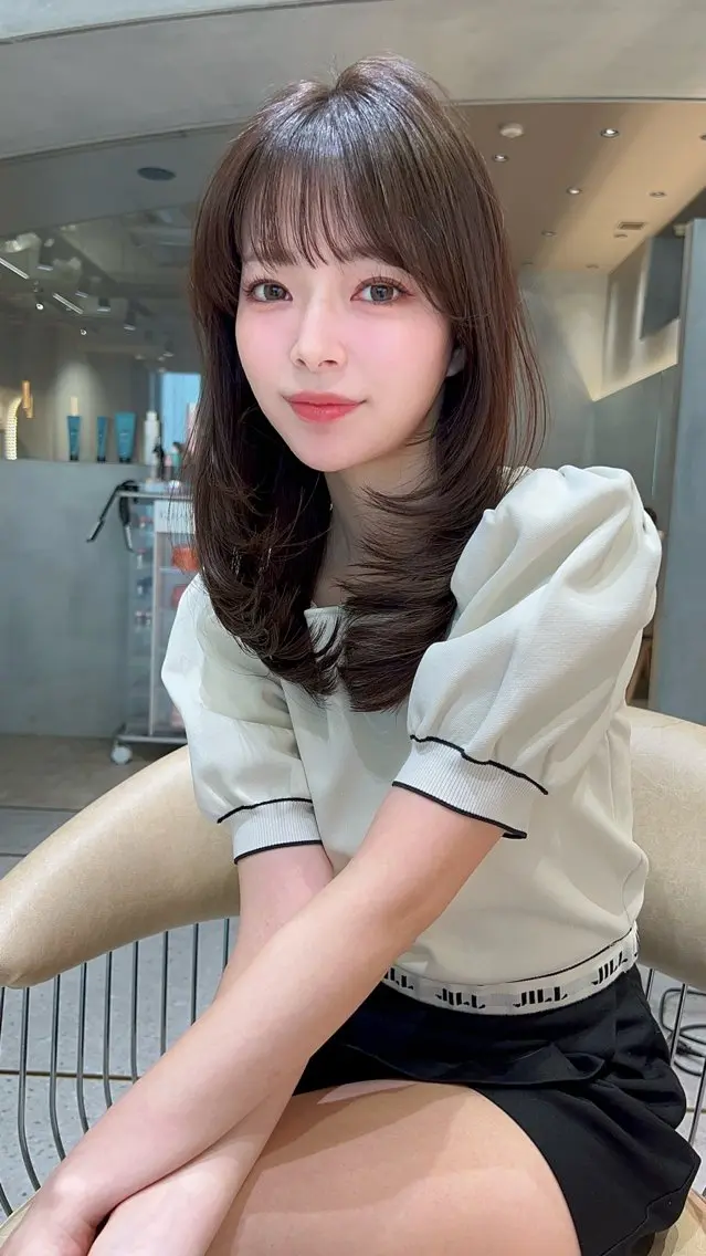 セミロング カット ヘアカラー トリートメント 仙台Ｉ韓国レイヤー Ｉ髪質改善Ｉ伊藤拓海のヘアスタイル
