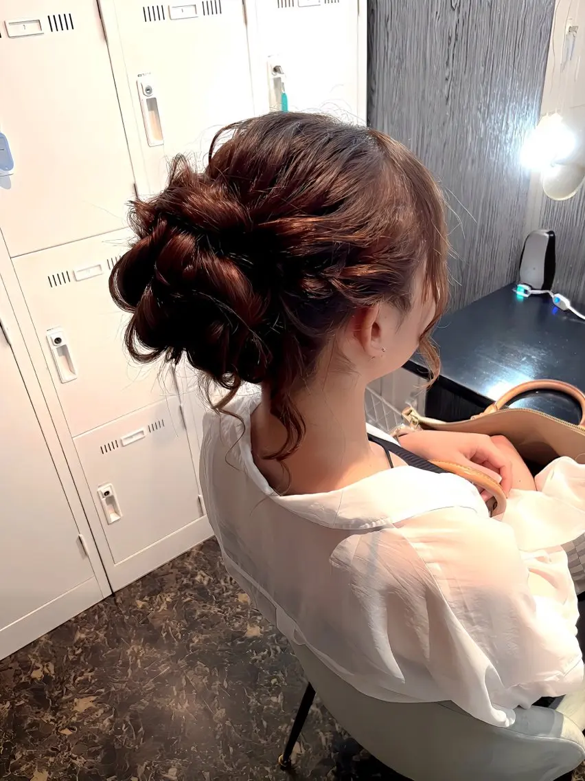 ヘアアレンジ 結婚式・ブライダル ヘアセット ヘアアレンジ/ カラー/hazukiのヘアスタイル