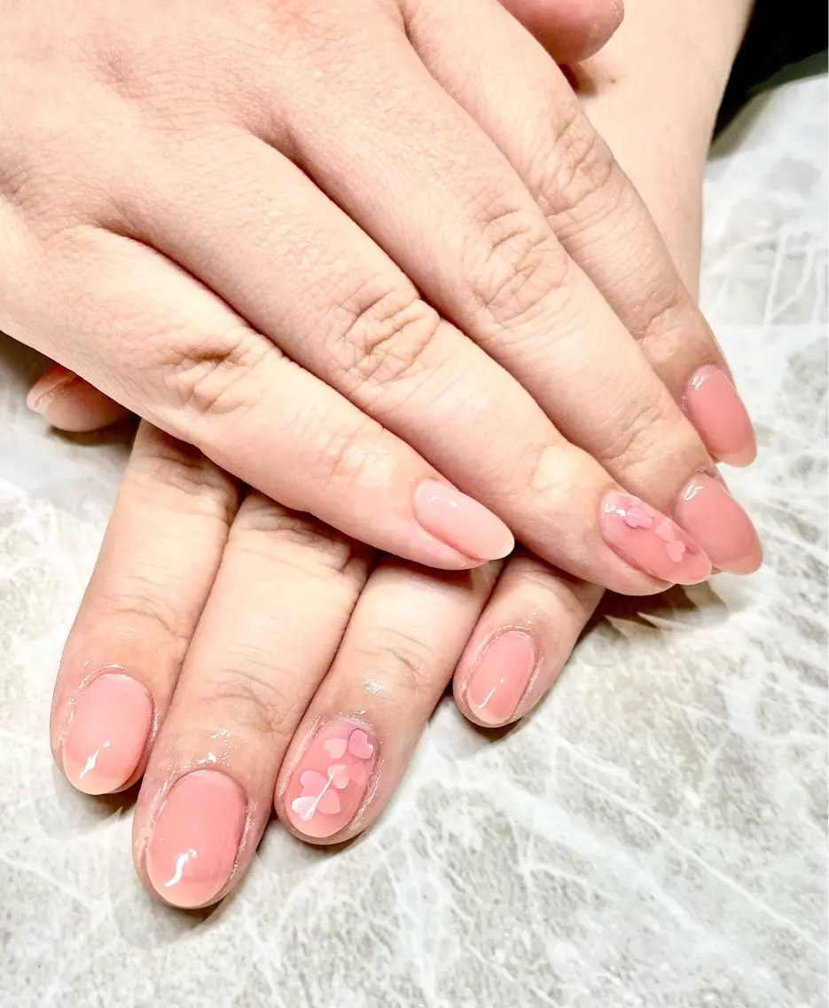 ネイル ハート ピンク 🐾佐藤 りえ🐾のネイルデザイン
