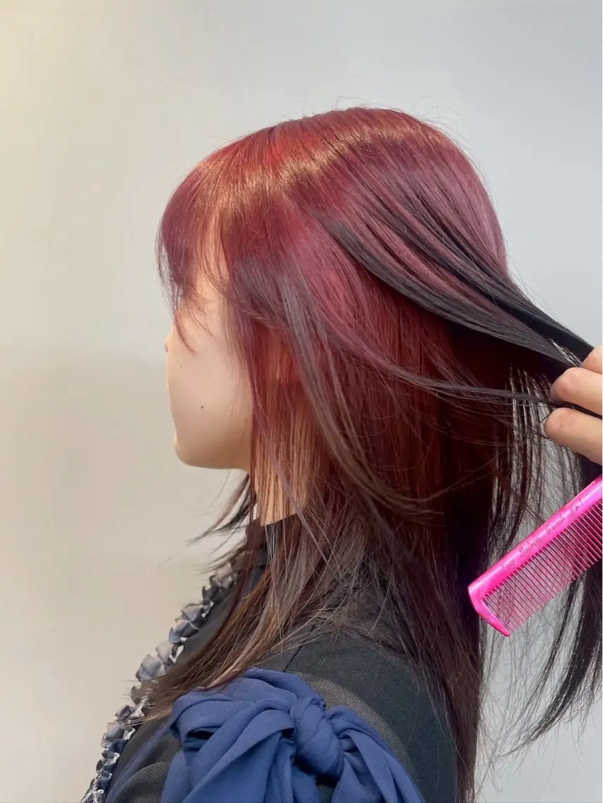 ロング カラー カット ヘアカラー three_ ナオキのヘアスタイル