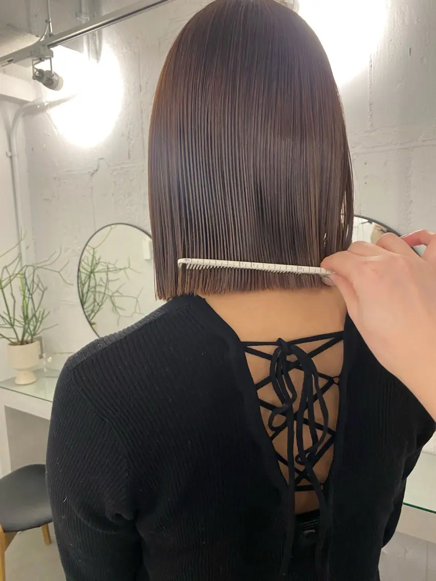 ミディアム 切りっぱなしボブ ボブ 新宿🫧ボブ 特化🐕Amiのヘアスタイル
