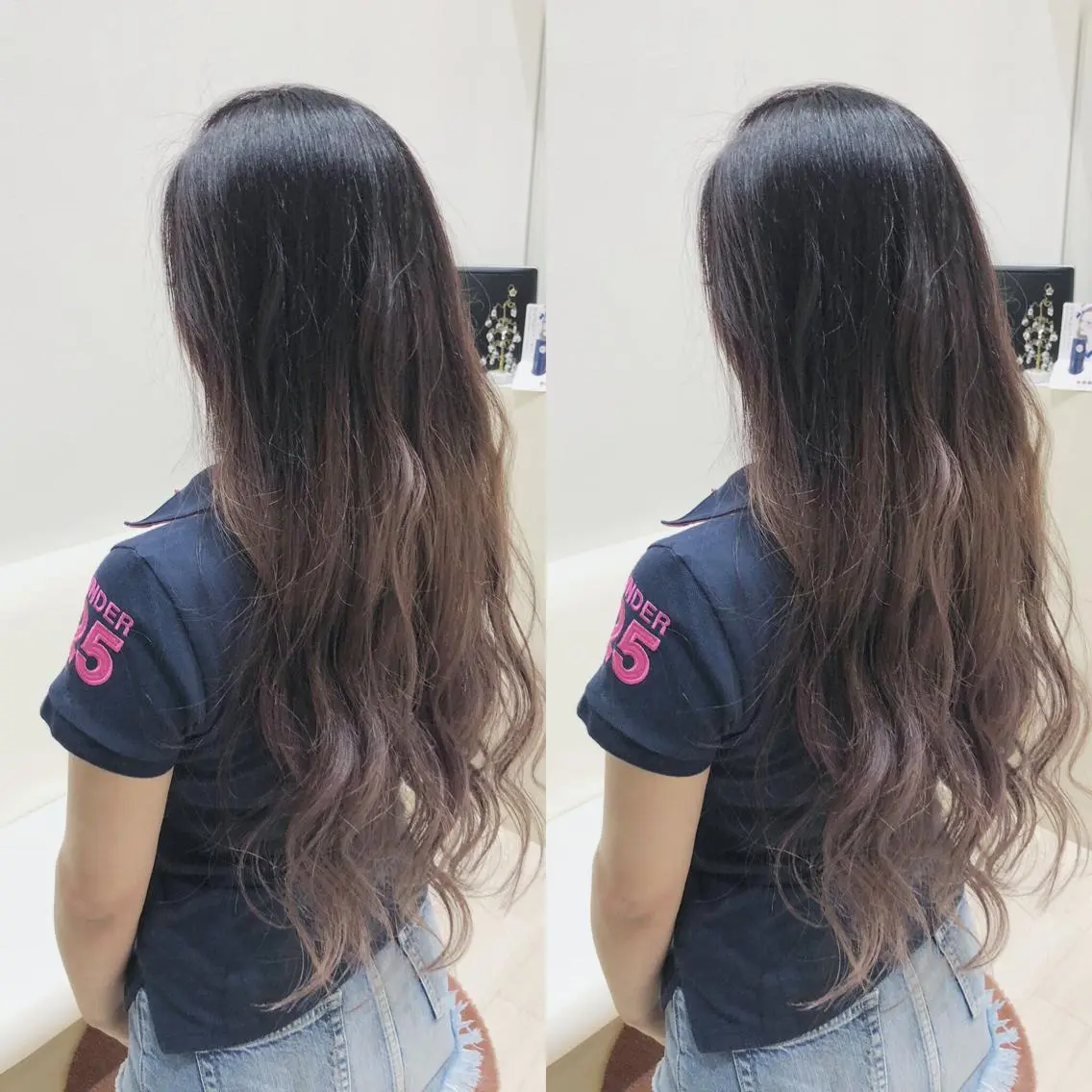 ロング カラー アッシュ ブリーチ グラデーションカラー ラベンダーカラー ラベンダーアッシュ ヘアカラー 河原町/艶髪/西田 晴香のヘアスタイル