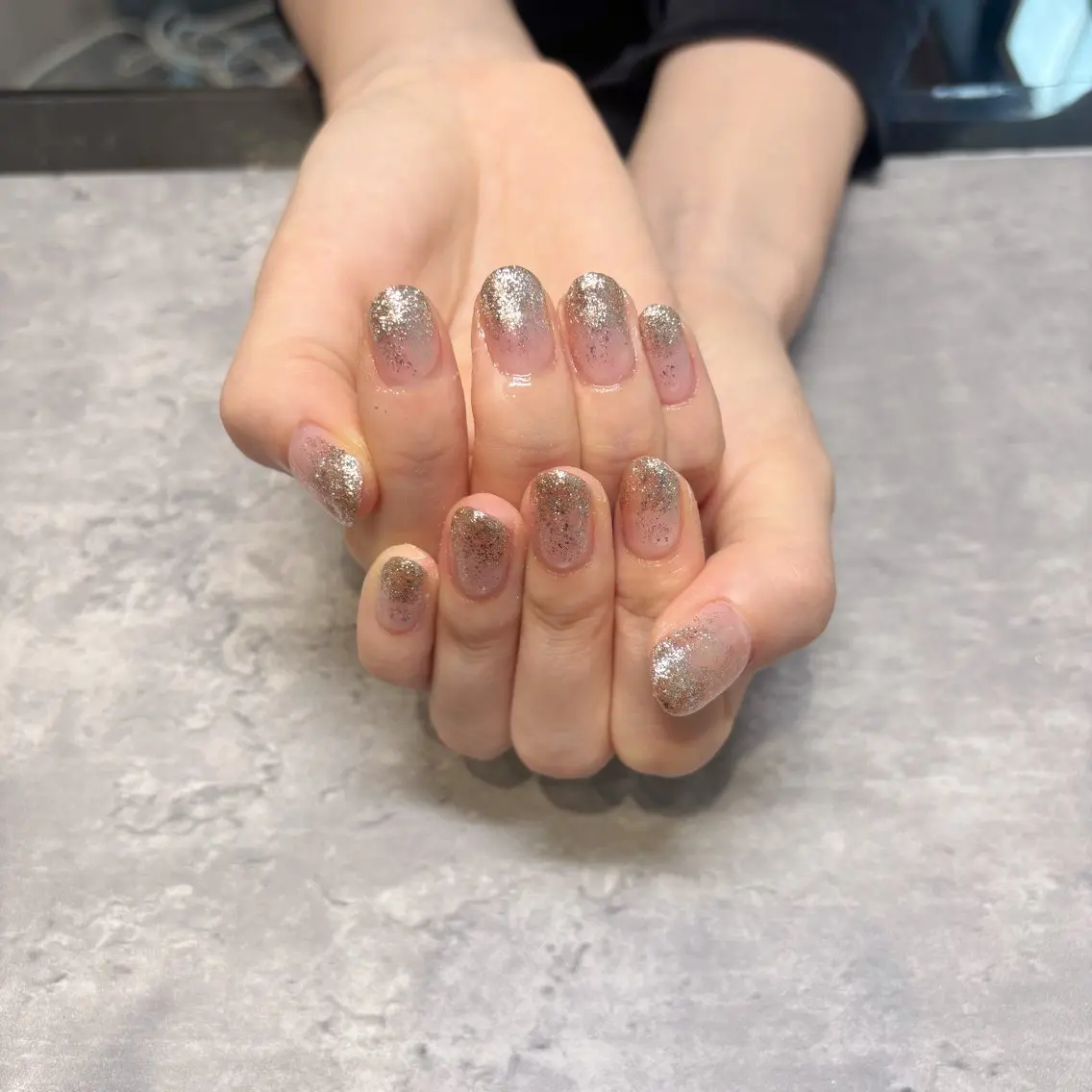ネイル ラメ(グリッター) オレンジ はるか ♡のネイルデザイン