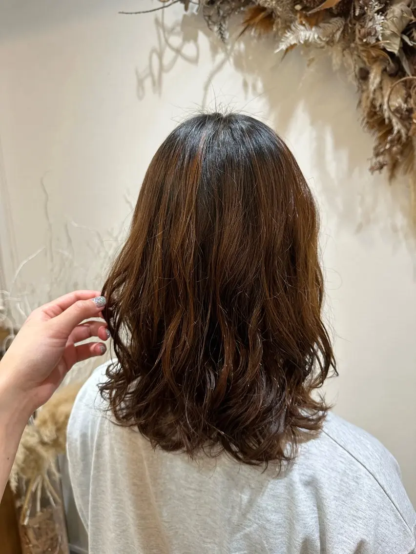 パーマ MIRUKA/ 暖色カラー/ベージュのヘアスタイル