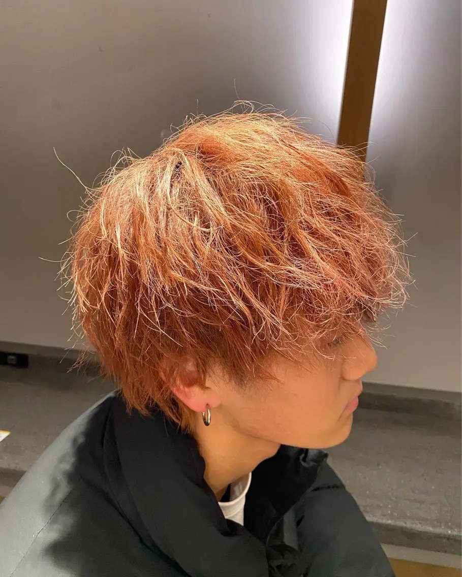 ショート カラー パーマ メンズ カット ヘアカラー 大阪/メンズパーマ /海外風/江﨑翔のヘアスタイル