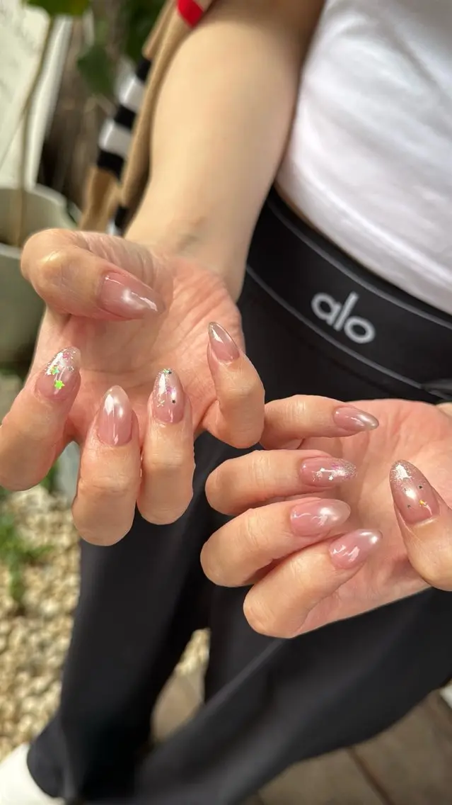 ネイル フラッシュネイル フラッシュマグ フットネイル フレンチネイル 韓国ネイル ハンドネイル SAKU nail 作島茜のネイルデザイン
