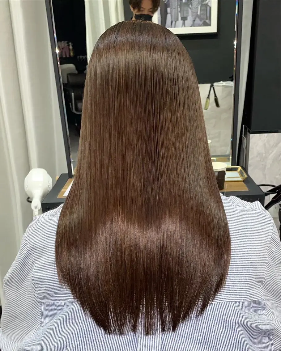 セミロング 縮毛矯正 タカダ ケンタのヘアスタイル