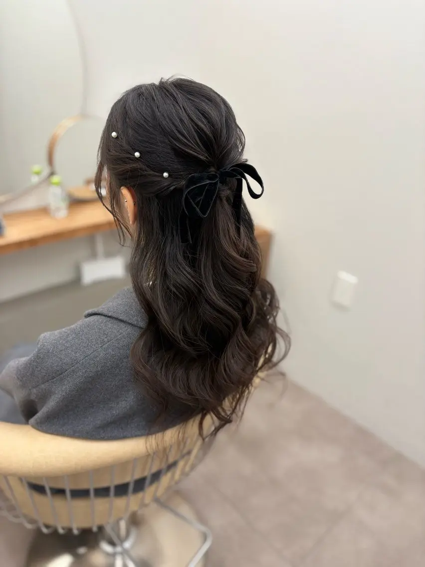 ロング ヘアアレンジ ヘアセット 鈴村緋女／ヘアセット ／耳ツボジュエリーのヘアスタイル