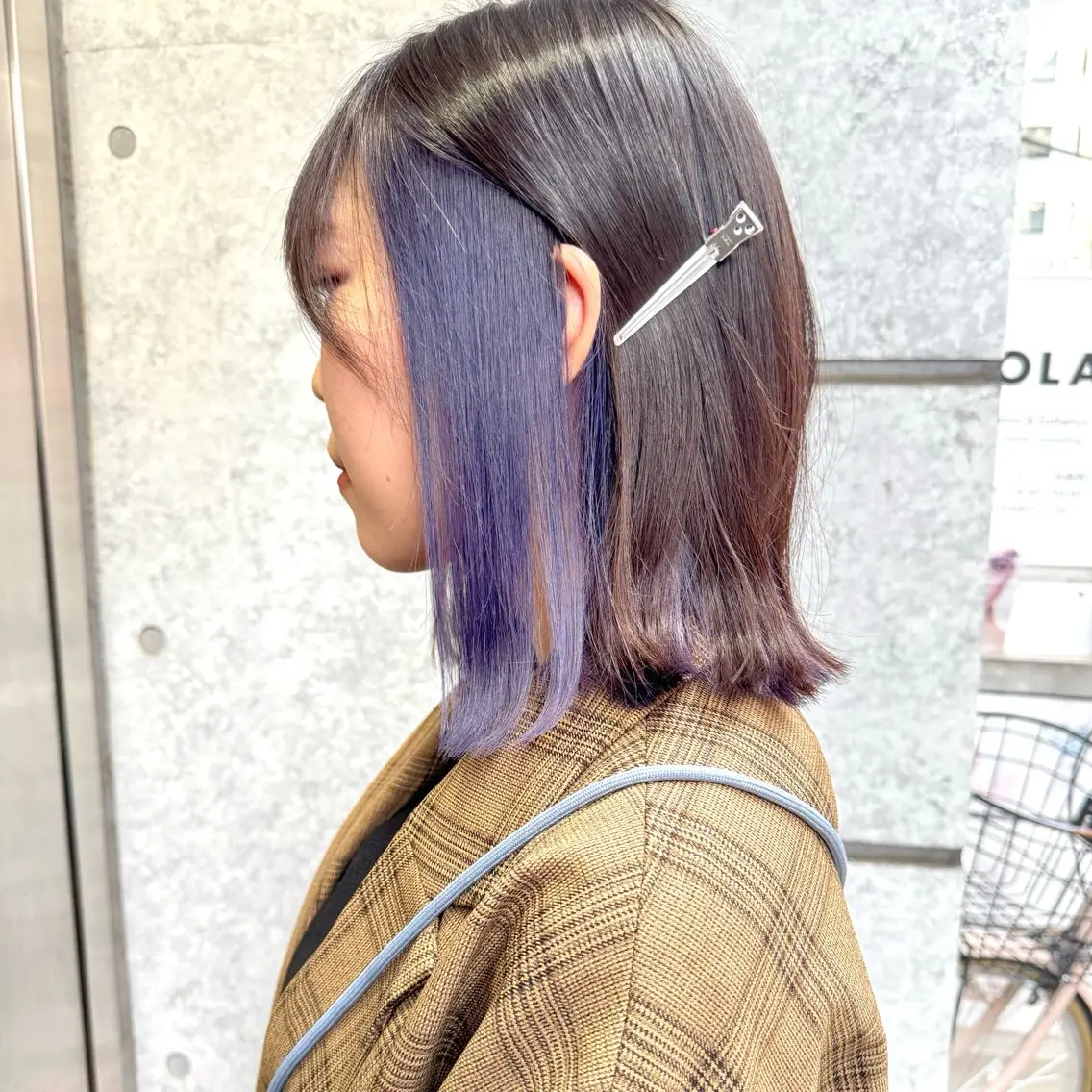 ミディアム カラー ブリーチ カット ヘアカラー トリートメント 癖毛救済✂️ボブ /髪質改善ストレートのヘアスタイル