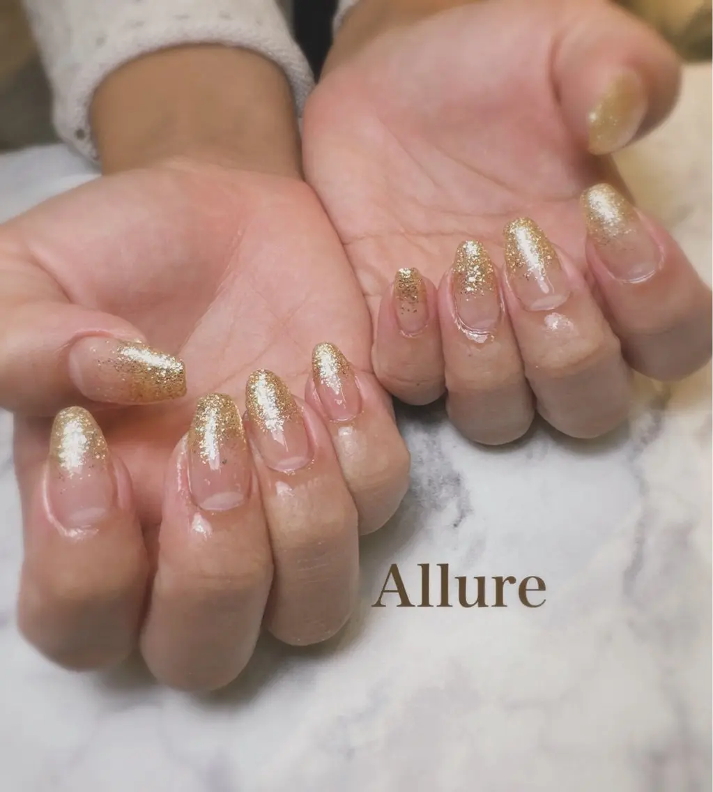ネイル グラデーション ラメ(グリッター) ラメグラデーション Allure Yuuのネイルデザイン