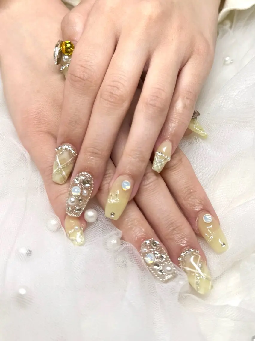 ネイル リボン スカルプネイル ワンホンネイル ハンドネイル LUCAS 千葉 AOI💅🏾💕のネイルデザイン