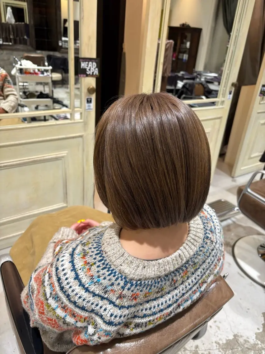 ショート ヘアカラー ✨艶髪／透明感カラー ミユ💜のヘアスタイル