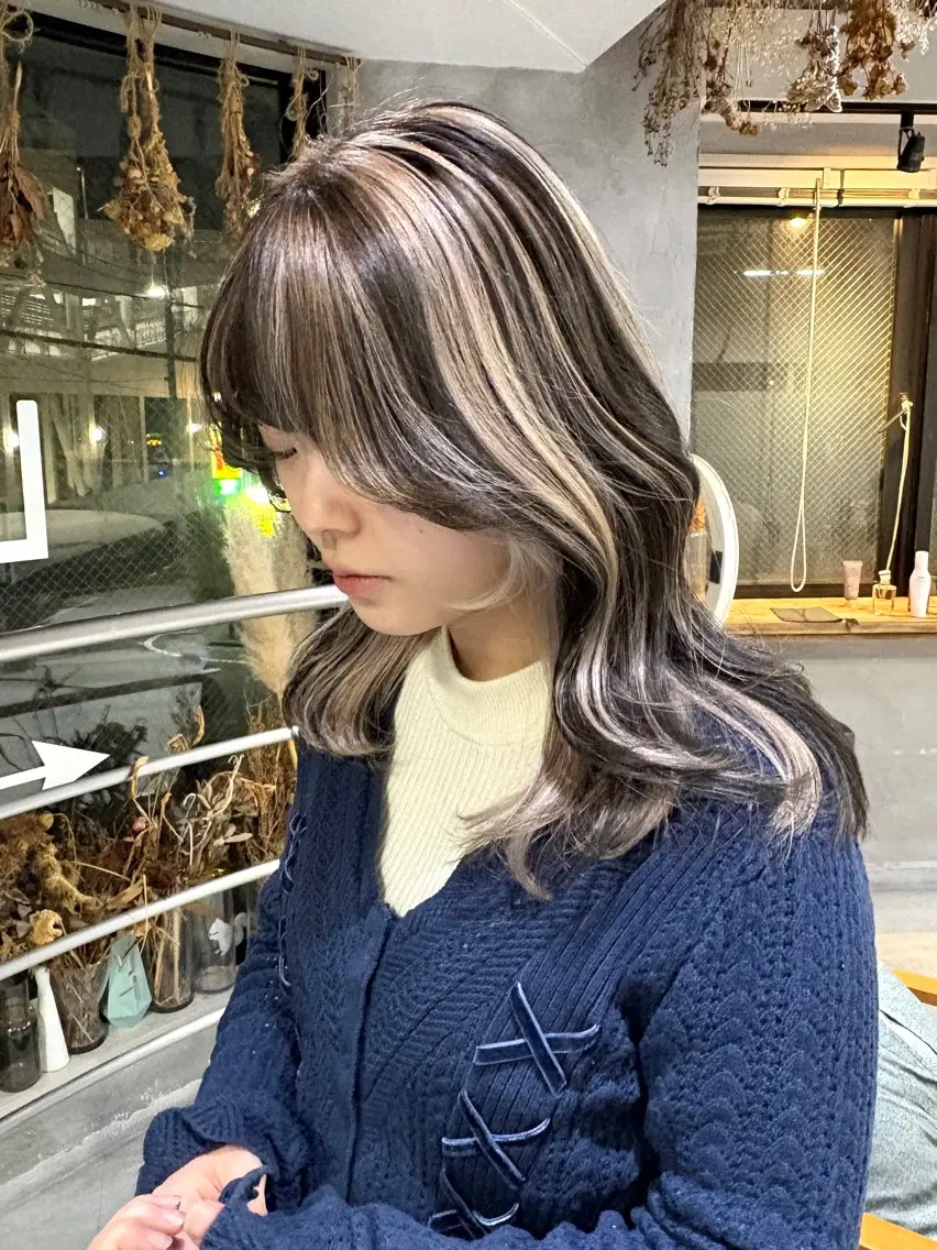 セミロング カラー カット ヘアカラー すぎもと さき⚡️ レイヤー・*パーマのヘアスタイル