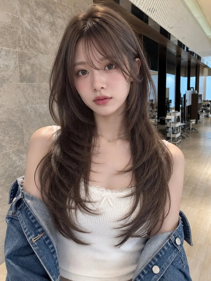 ロング カラー カット ヘアカラー トリートメント 🎀韓国ヘア🎀 高橋 凜羽のヘアスタイル
