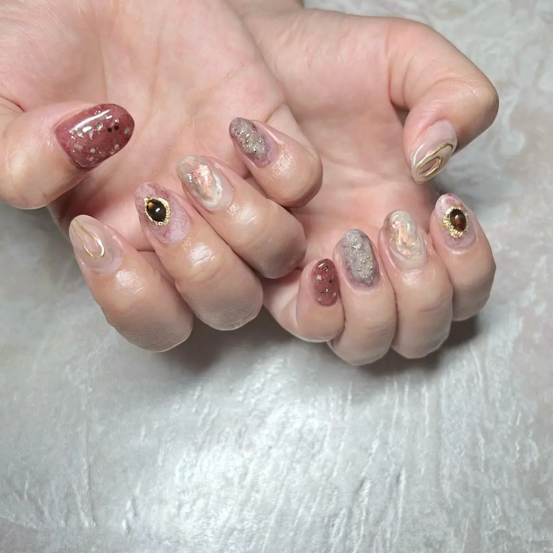 ネイル マグネットネイル ニュアンスネイル ショートネイル gemickle nailのネイルデザイン