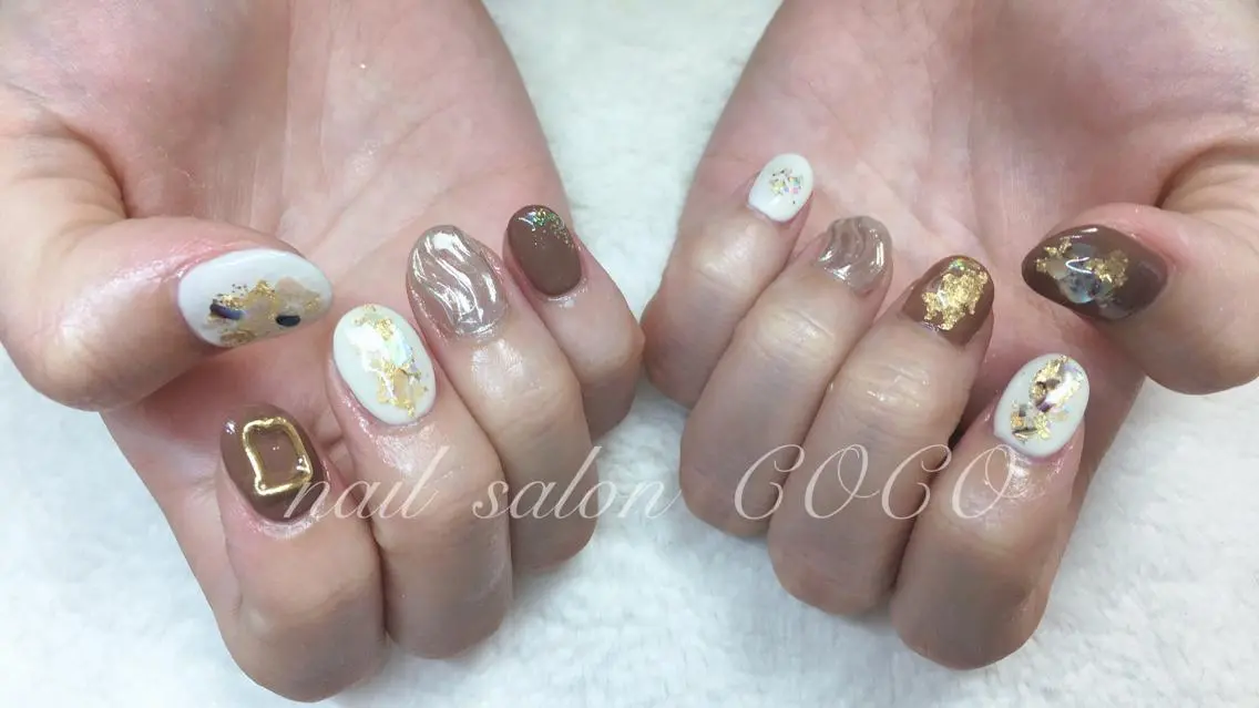 セミロング カラー パーマ ヘアアレンジ キッズ ネイル マツエク・マツパ nail Berunaのネイルデザイン