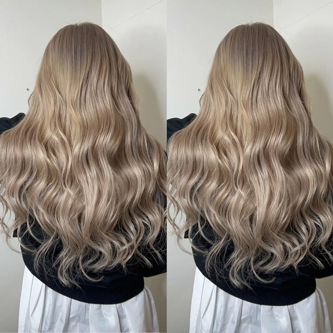 ロング カラー ハイトーンカラー ヘアカラー トリートメント エクステ KR2S× 亜以加のヘアスタイル