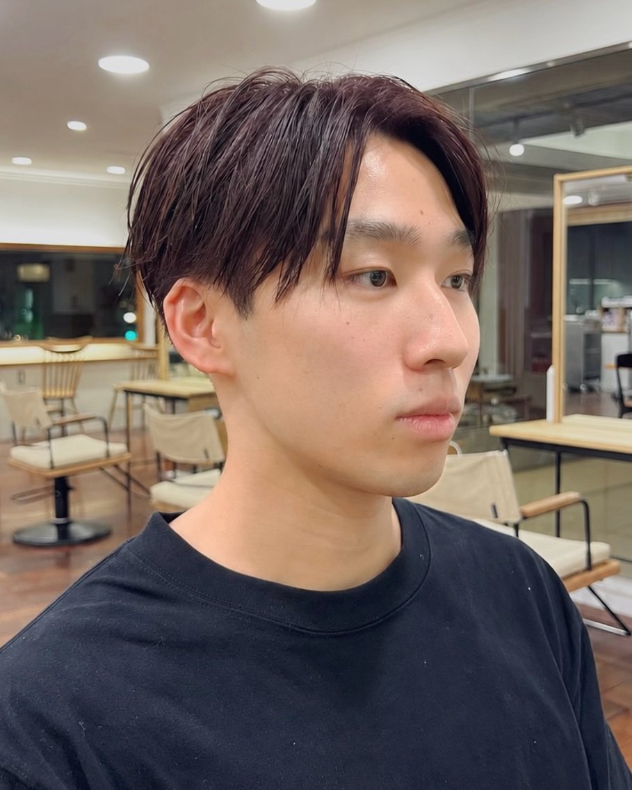 カラー メンズ センターパート ブラウンカラー ピンクカラー ヘアカラー 🍷仙台/メンズ/ 暖色/せいや🍷のヘアスタイル