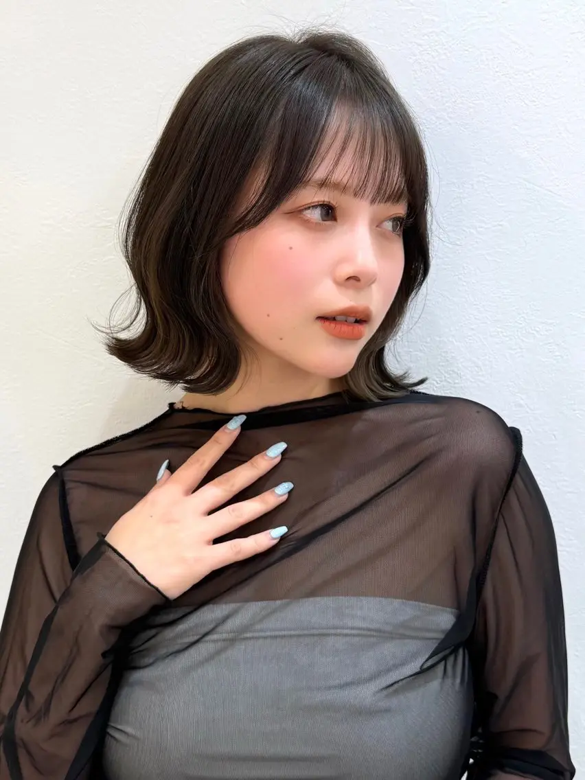 ミディアム カット ヘアカラー トリートメント 新宿/髪質改善/ボブ 韓国レイヤー大重聖斗のヘアスタイル