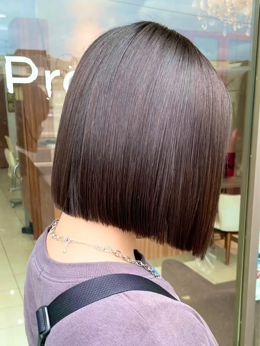 ミディアム ボブ 髪質改善×白髪ぼかし 美容師✂️武澤龍賀のヘアスタイル