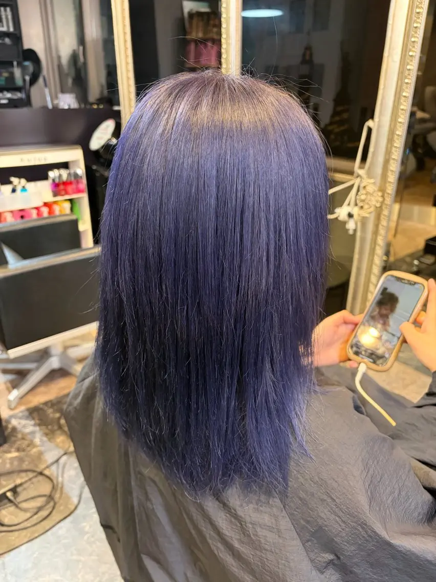 ミディアム カット ヘアカラー さとう りこのヘアスタイル