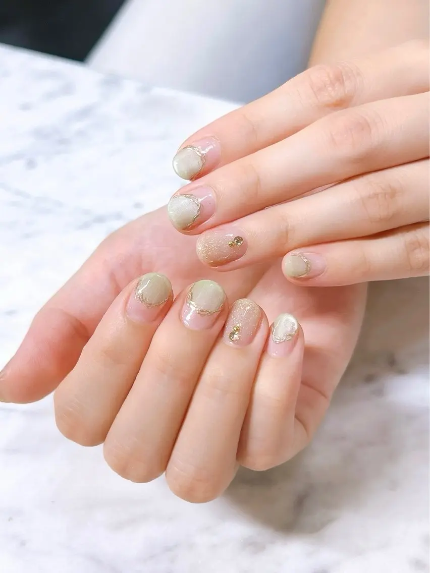 ネイル マグネットネイル ニュアンスネイル ハンドネイル CHIC nail /目黒/パラジェルのネイルデザイン