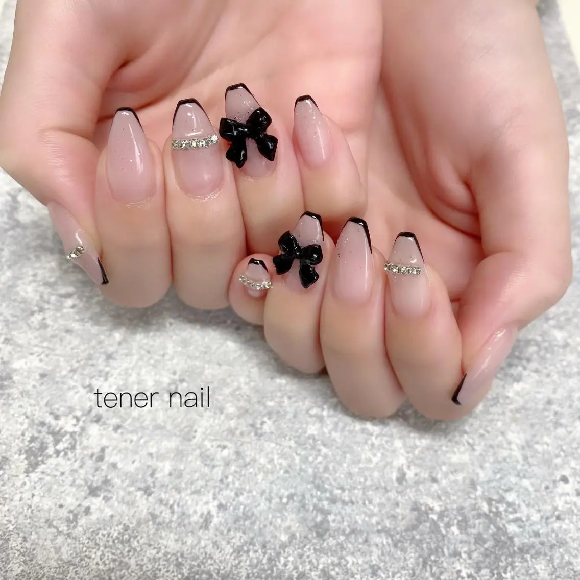 ネイル フレンチネイル リボン テネルネイル tener nailのネイルデザイン