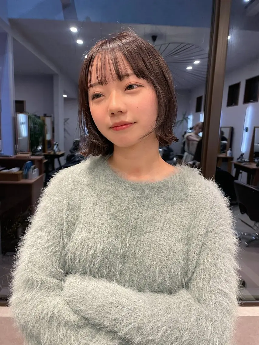 ショート カラー グレージュ ヘアカラー 透明カラー/レイヤー misaki °＊のヘアスタイル