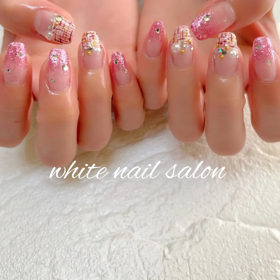ネイル ラメ(グリッター) 持ち込み ハンドネイル white nail salonのネイルデザイン