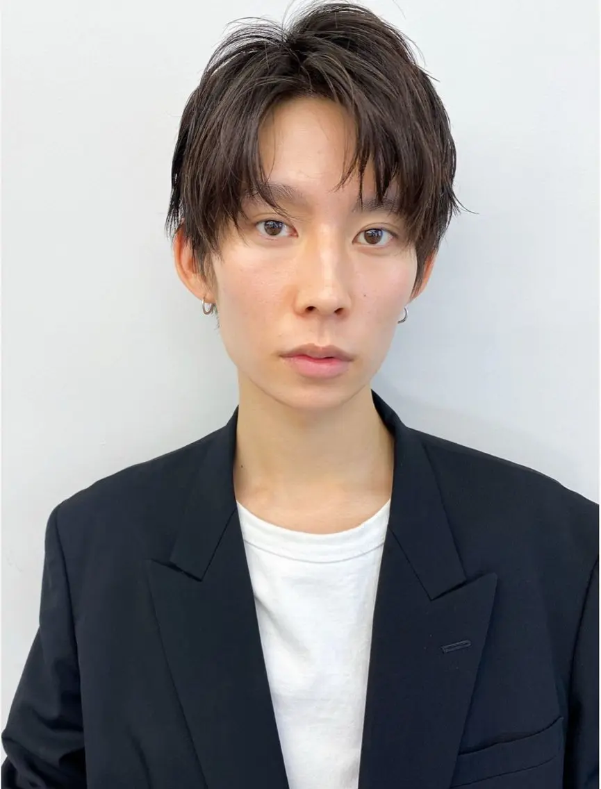 ショート パーマ メンズ センターパート ダウンパーマ メンズ韓国風 韓国マッシュ マッシュ カット パーマ ˗ˏˋいくみˎˊ˗ /パーマ/カラーのヘアスタイル
