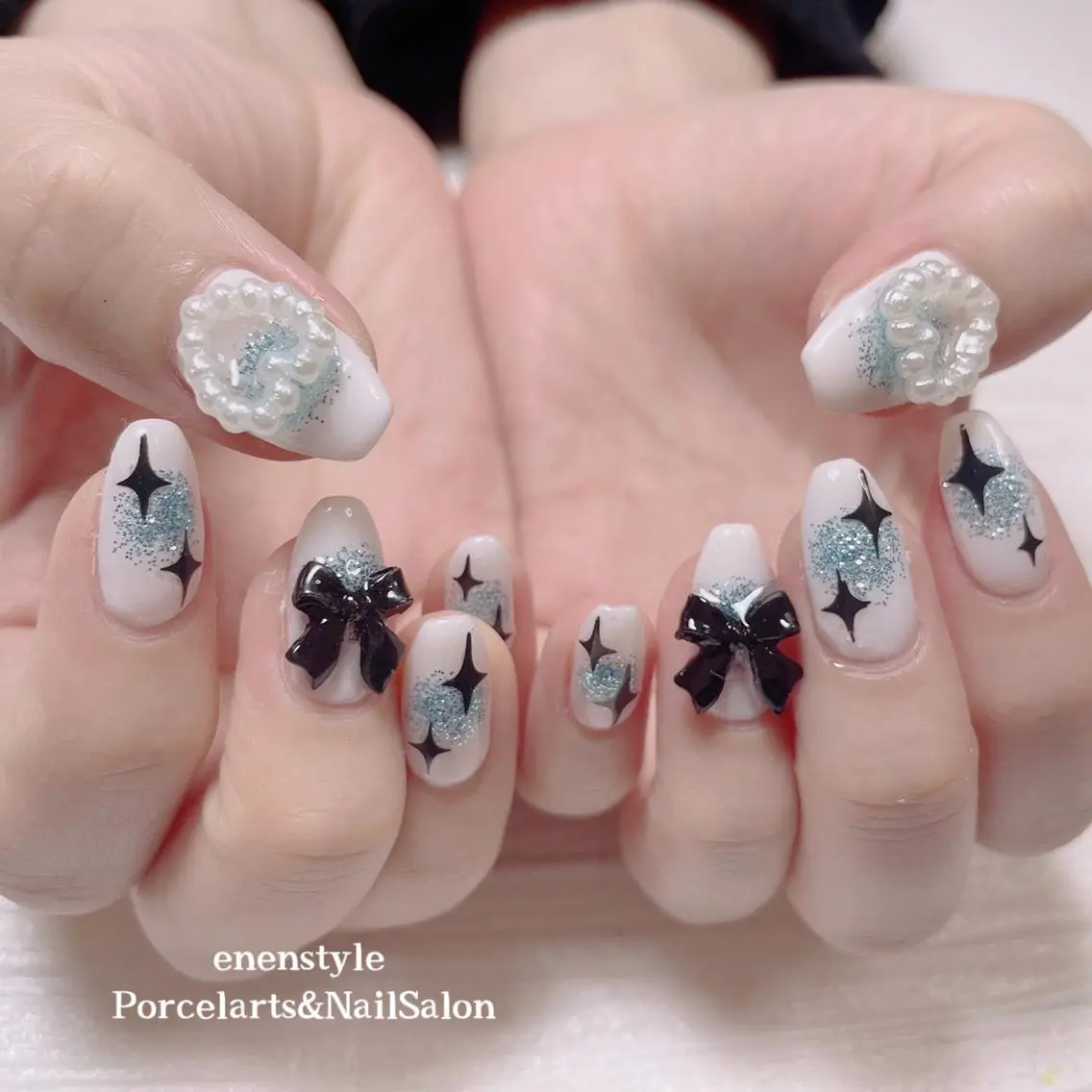 ミディアム ネイル 🐾enen style 🐾のネイルデザイン