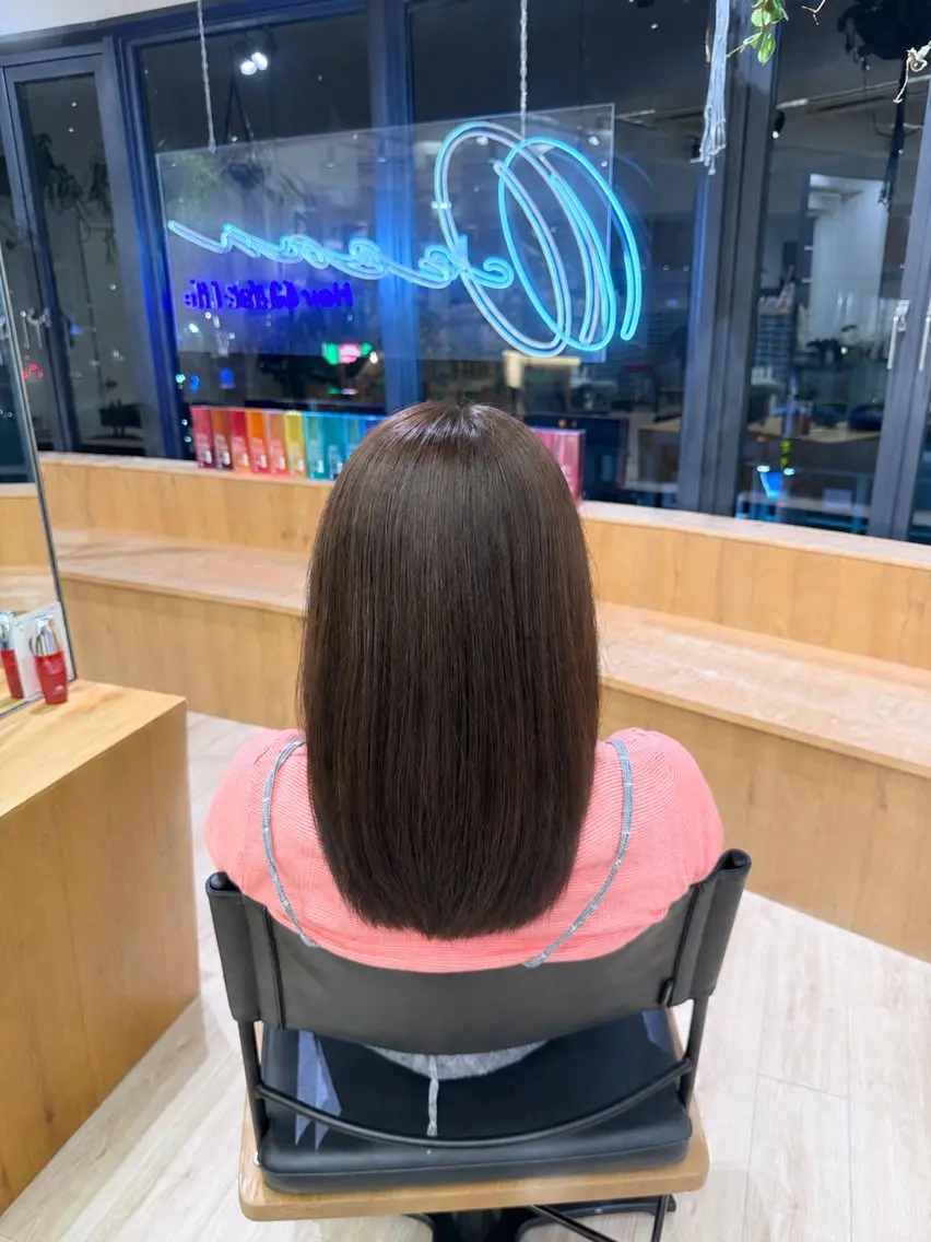 ミディアム カラー ヘアカラー トリートメント りの🎀 練習モデル様募集中のヘアスタイル