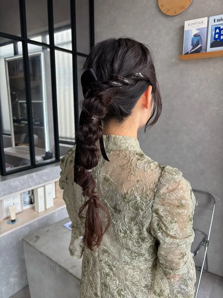 ヘアアレンジ ヘアセット つちくら あみのヘアスタイル