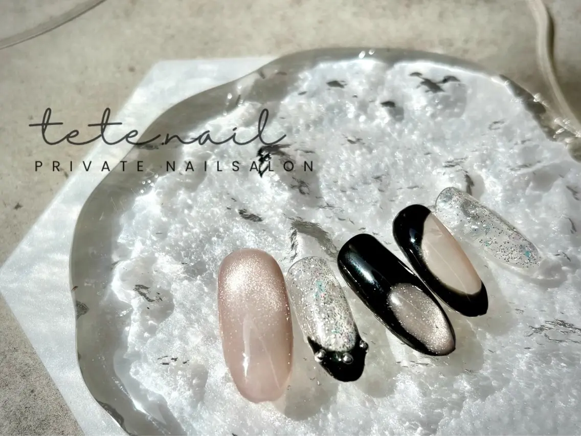 ネイル フレンチネイル マグネットネイル ハンドネイル tete. nailのネイルデザイン