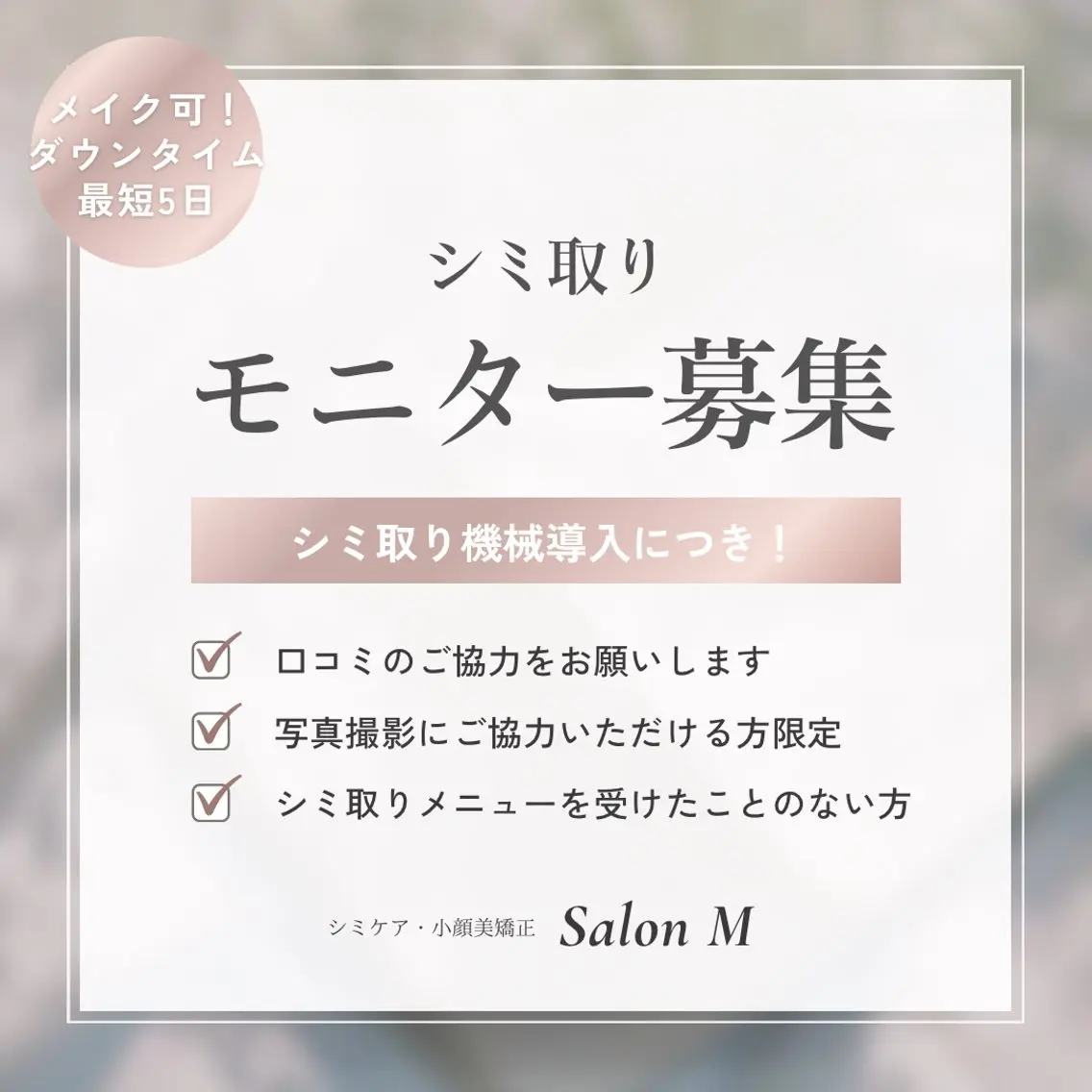 エステ 小顔とシミケア🪽 /Salon Mのエステ・リラクイメージ
