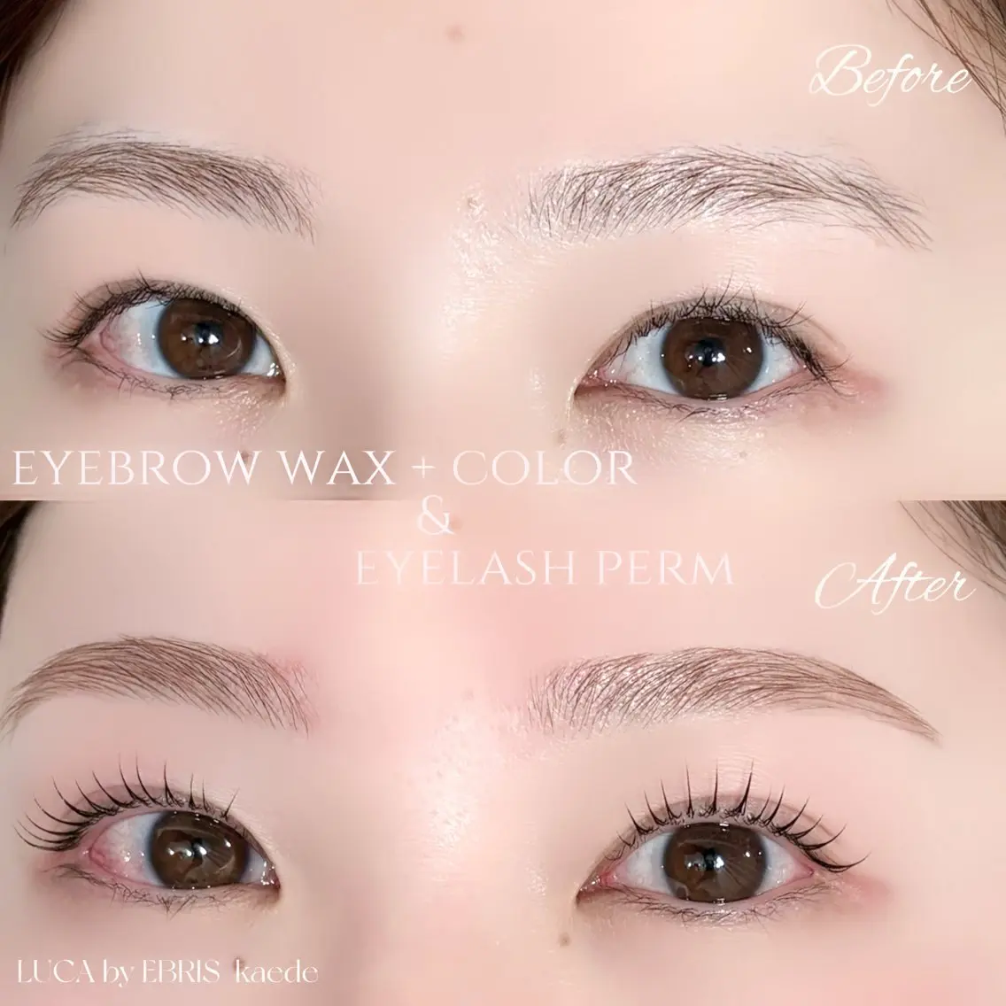 ミニモ学割U24🌸美眉WAX【間引き・メイク込】 &カラー🤎➕選べるまつ毛パーマ【トリートメント・コーティング付】の写真