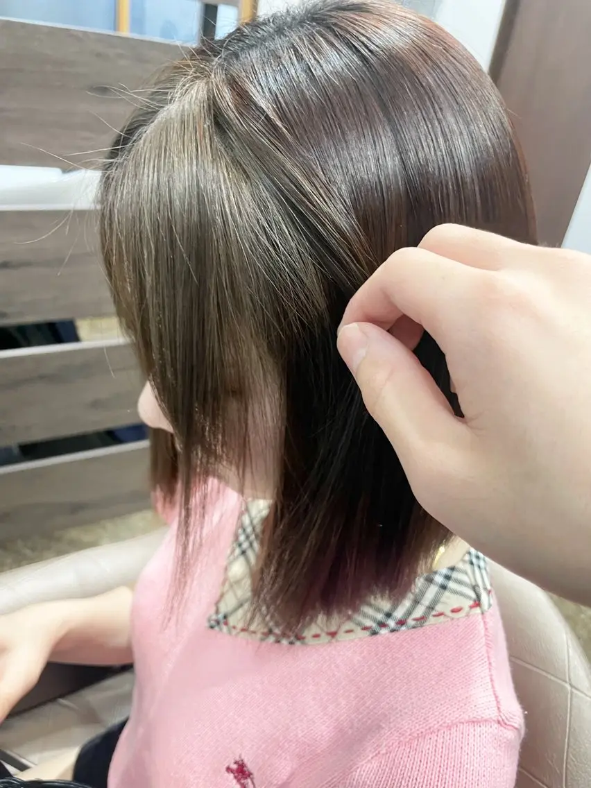 ショート カラー ミストバング フェイスフレーミング エクステ ひょう/germeのヘアスタイル
