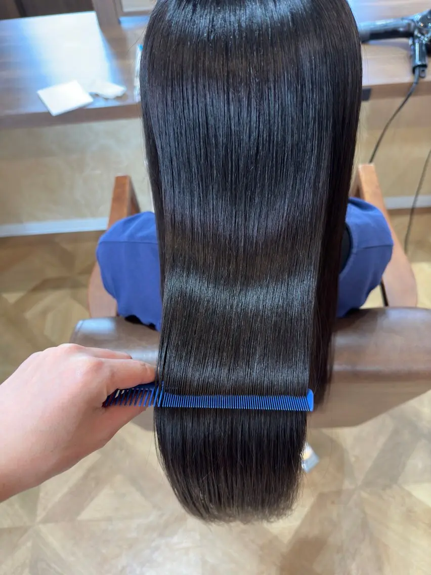 ロング カット 縮毛矯正 トリートメント ササキ カンタのヘアスタイル