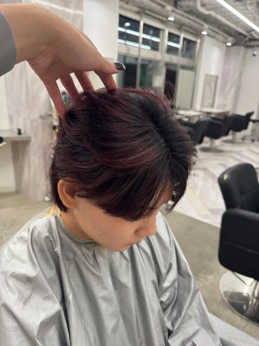 ショート カラー メンズ カット ヘアカラー 店長　MANAMI ／ブリーチ／骨格ボブのヘアスタイル