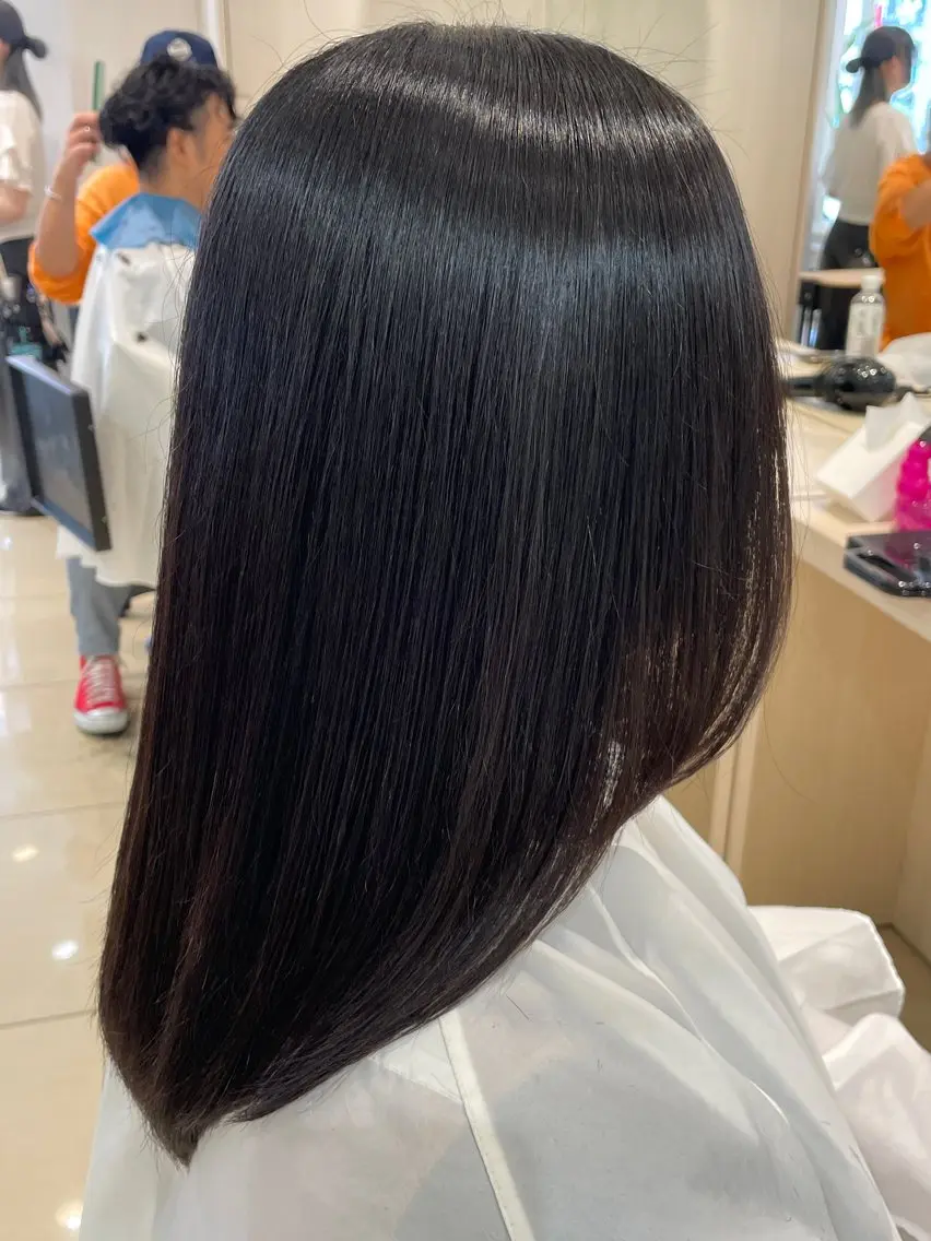 ロング カット 縮毛矯正 カジサ ケイコのヘアスタイル