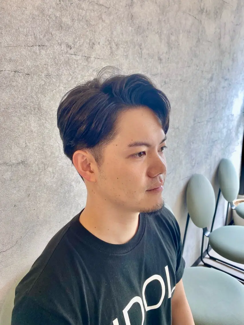 メンズ アップバング ひばりヶ丘美容室 カット石井里佳のヘアスタイル