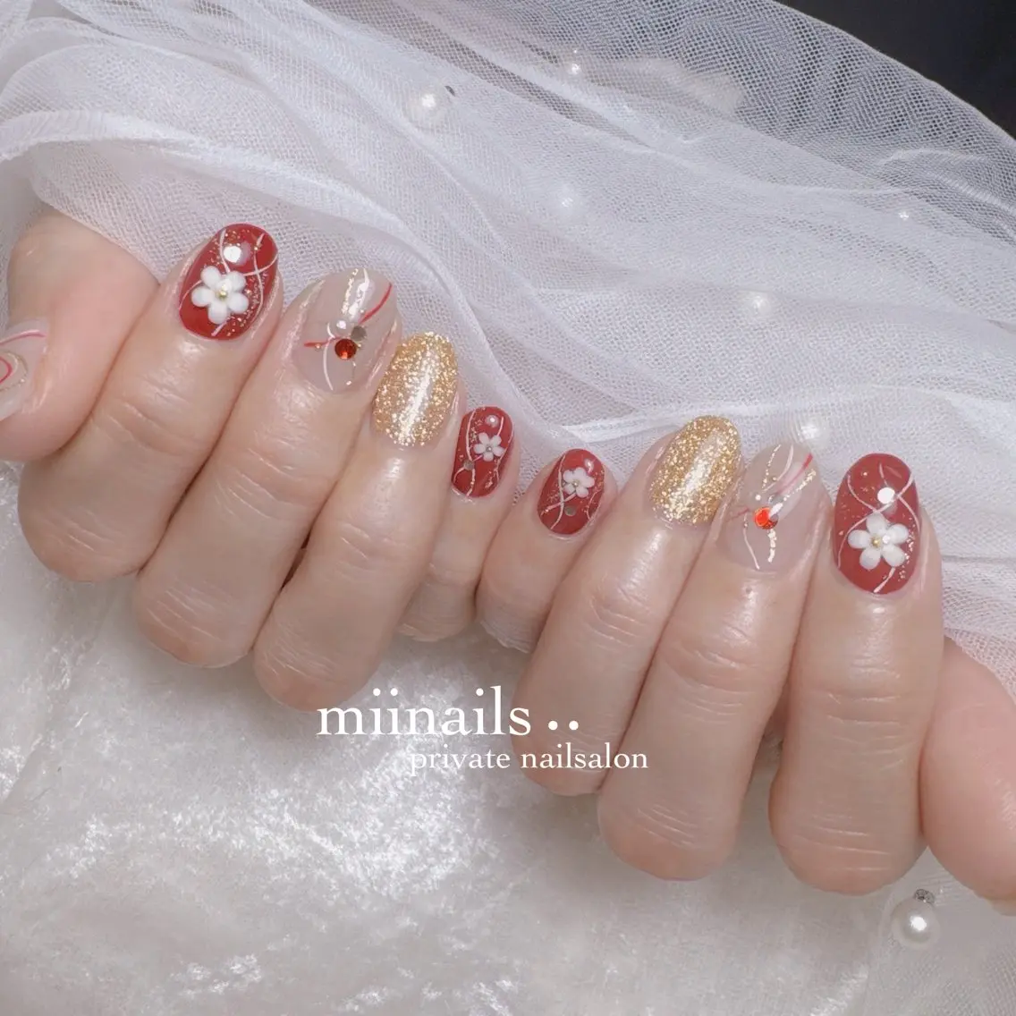 ネイル 韓国ネイル ワンホンネイル ハンドネイル nailsalon miinailsのネイルデザイン