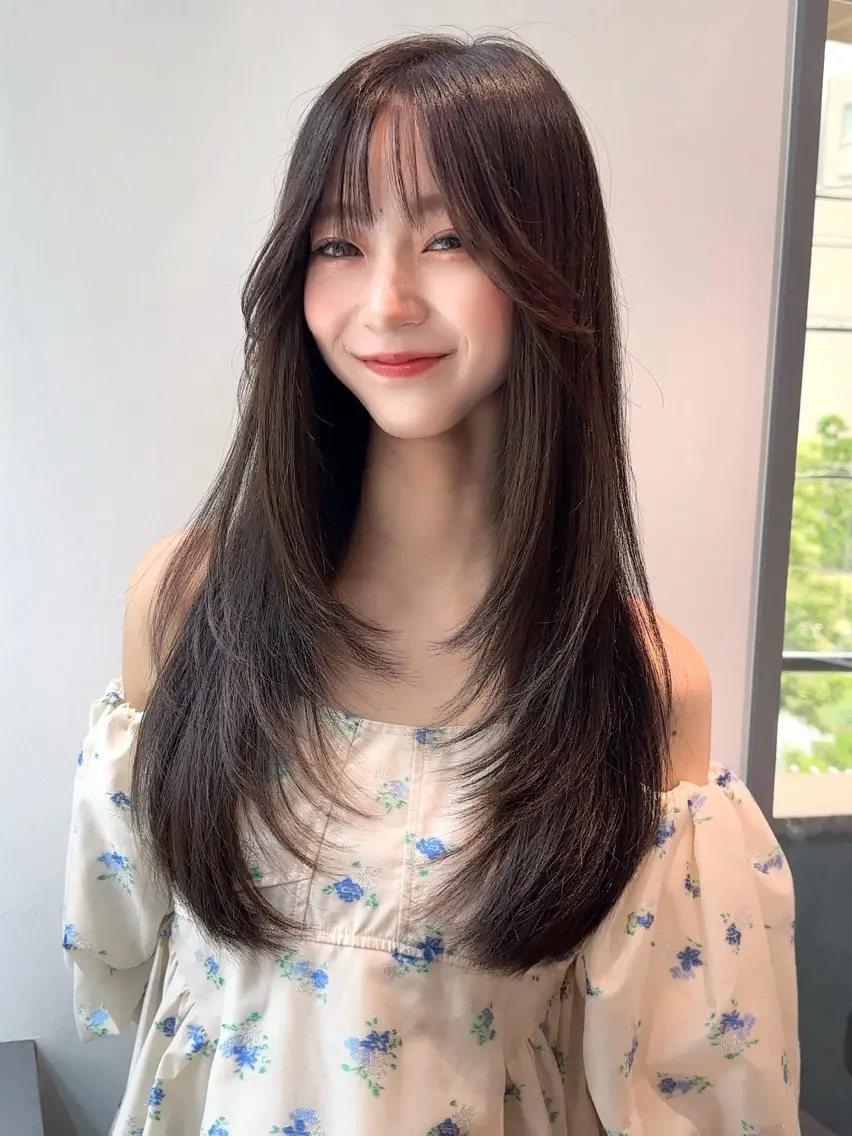 【ミニモ新規限定人気No1メニュー】韓国風カット+髪質改善生カラー+1StepTR🦋※韓国風以外も切れますの写真