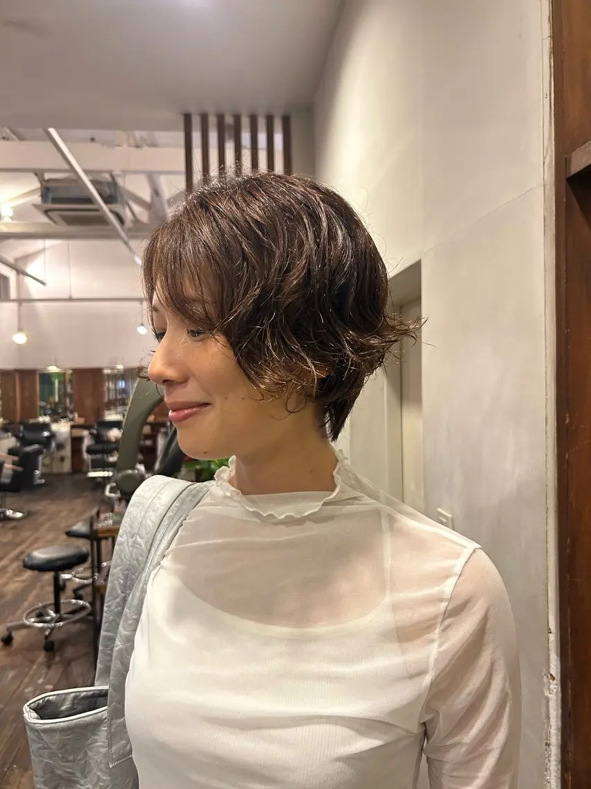 ショート パーマ パーマ MOK大阪梅田店 三ツ國 裕貴のヘアスタイル