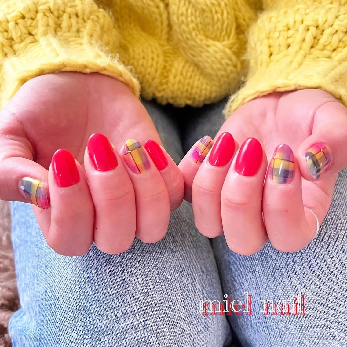 ネイル ワンカラーネイル 春ネイル ハンドネイル miel nailのネイルデザイン
