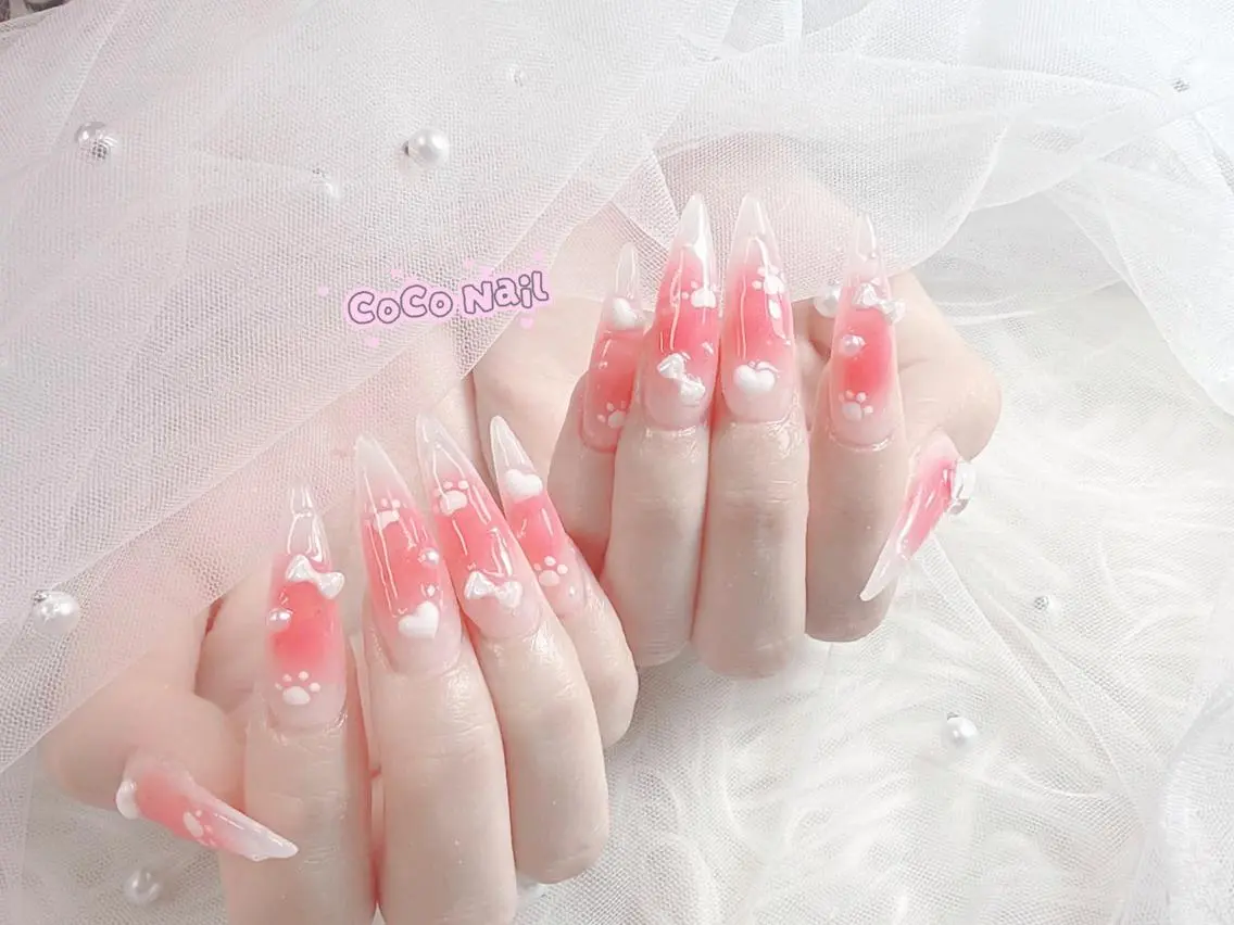 ネイル 成人式 大理石ネイル(マーブル) リボン 夏ネイル ネイルチップ ハンドネイル Mi Na Nail Salonのネイルデザイン