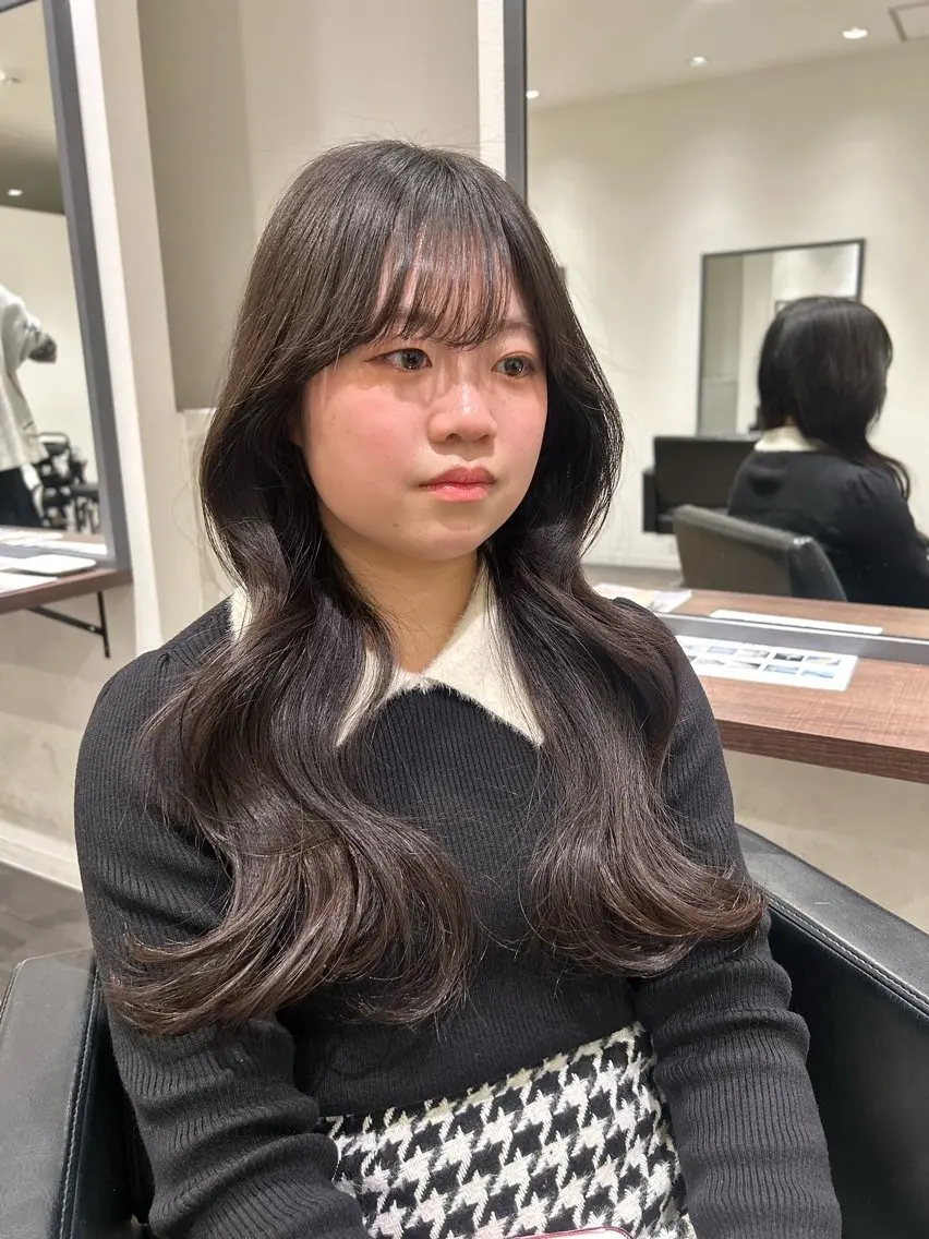 ロング カラー カット ヘアカラー 🤎オリーブカラー× パーマ特化💫森口のヘアスタイル